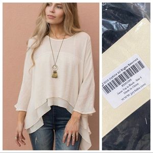 Joyfolie Janae Asymmetrical Flowy Top NWT